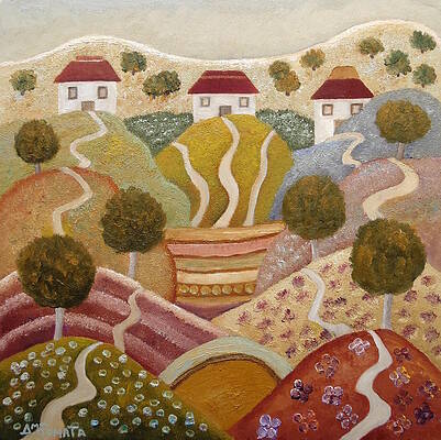 Wall Art - Painting - At Ease Land by Angeles M Pomata