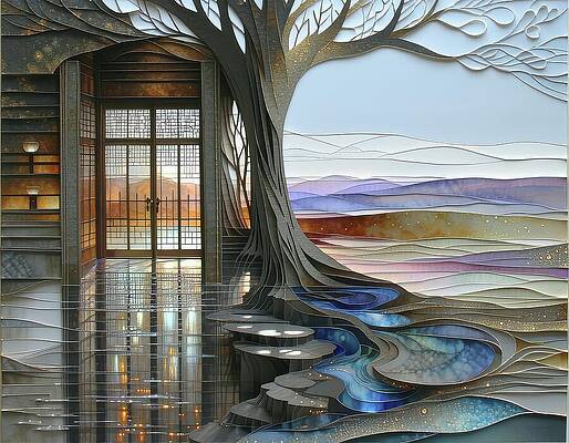 Wall Art - Digital Art - At The Park After The Rain by Eris And AI