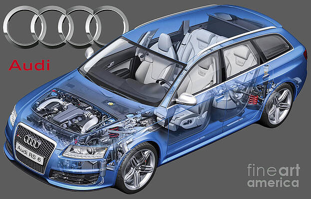 Audi RS6 Mansory' Poster, picture, metal print, paint by Full Throttle Art