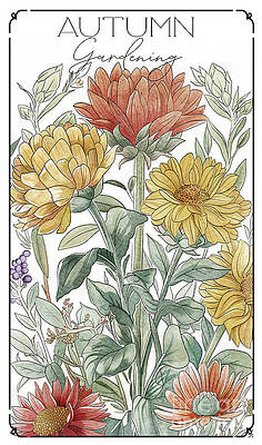  Painting - Autumn Gardening Flower Cover by Mindy Sommers