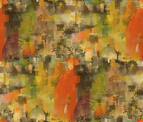 Wall Art - Mixed Media - Autumn is a Lady Modern Abstract  by Shelli Fitzpatrick