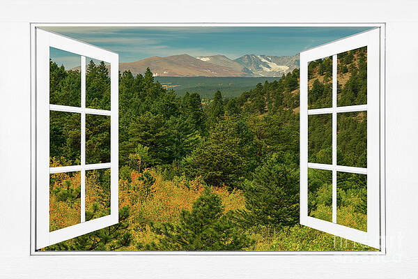 Autumn Rocky Mountain Peaks Open White Picture Window Frame View by James BO Insogna Autumn Rocky Mountain Peaks Open White Picture Window Frame View by James BO Insogna