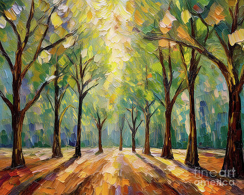 Vibrant Forest Pathway Wall Art