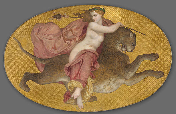 Bacchante on a Panther Print by William-Adolphe Bouguereau
