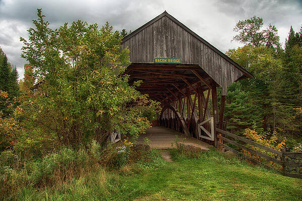 Bacon Covered Bridge - Pittsburgh, NH by Joann Vitali Bacon Covered Bridge - Pittsburgh, NH by Joann Vitali