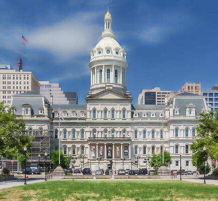 Wall Art - Photograph - Baltimore City Hall Painterly by Kathi Isserman