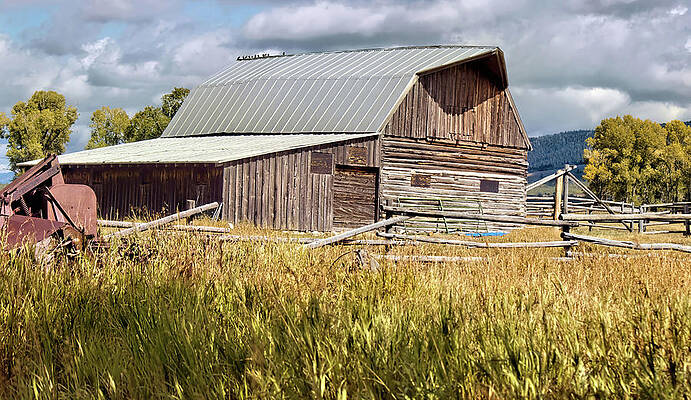 Wall Art - Photograph - Barn on Mormon Row Grand Tetons by Cathy Anderson