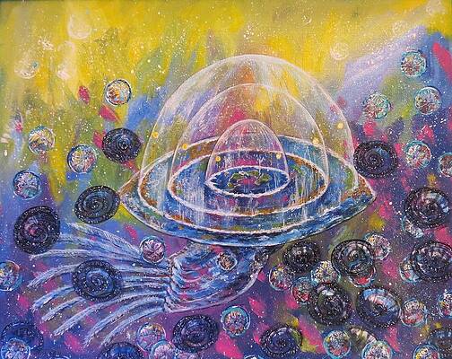 Amplituhedron Cosmic Jewel Painting by June Nissinen - Pixels