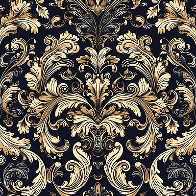Wall Art - Digital Art - Baroque pattern with intricate scrolls and leaves No 1 by Andre Petrov