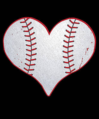 Wall Art - Digital Art - Baseball Heart by Flippin Sweet Gear