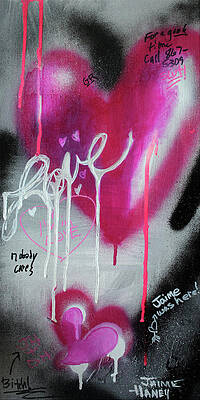 dripping love heart pink drawing sketch sticker Poster for Sale by mw2004