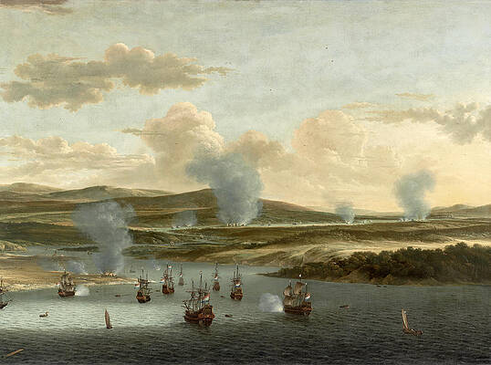 Battle Of Medway Print by Willem Schellinks