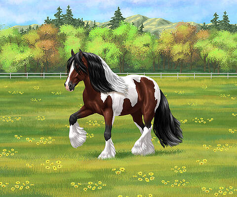 Bay Pinto Skewbald Gypsy Vanner Irish Cob Tinker Draft Horse by Crista Forest Bay Pinto Skewbald Gypsy Vanner Irish Cob Tinker Draft Horse by Crista Forest