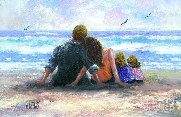 Girl Sitting On Beach Paintings Fine Art America