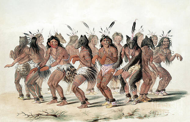 Wall Art - Painting - Bear Dance, 1845 by George Catlin