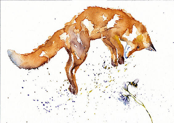 Bee Sprung - Leaping Red Fox by Debra Hall Bee Sprung - Leaping Red Fox by Debra Hall