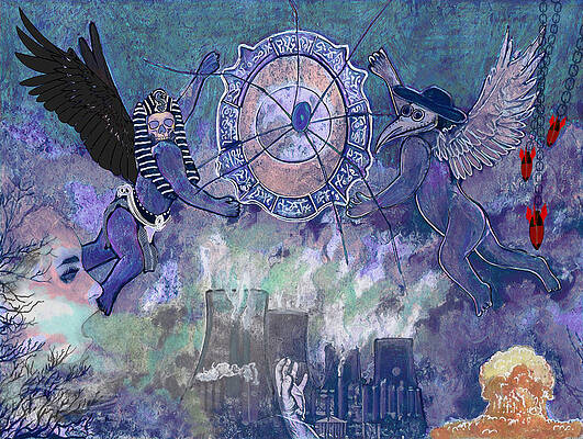 Wall Art - Drawing - Behold the Dying Moon by David McKinney