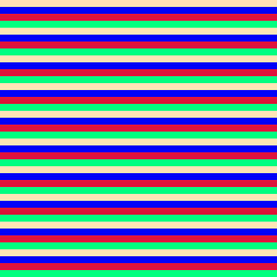 [ Thumbnail: Beige, Blue, Crimson, and Green Colored Stripes/Lines Pattern Poster ]