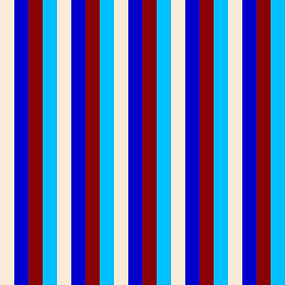 [ Thumbnail: Beige, Blue, Dark Red, and Deep Sky Blue Colored Lined Pattern Duvet Cover ]