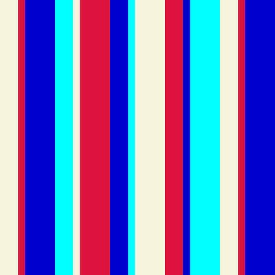 [ Thumbnail: Beige, Crimson, Blue, and Cyan Colored Lines Pattern Acrylic Print ]