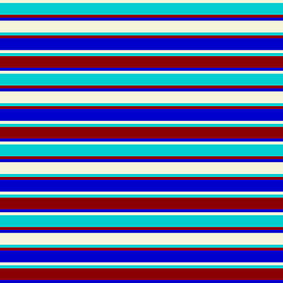 [ Thumbnail: Beige, Dark Turquoise, Dark Red, and Blue Colored Striped/Lined Pattern Duvet Cover ]