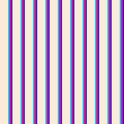 [ Thumbnail: Beige, Deep Sky Blue, Violet, and Blue Colored Lined/Striped Pattern Duvet Cover ]