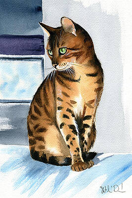 Bengal Cat Painting by Dora Hathazi Mendes Bengal Cat Painting by Dora Hathazi Mendes