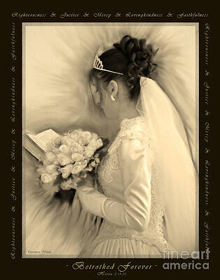 Wall Art - Digital Art - Betrothed Forever in sepia by Constance Woods
