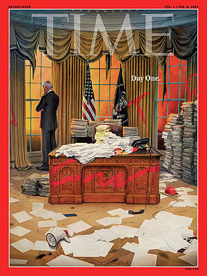 Wall Art - Photograph - Biden Presidency - Day One by Illustration by Tim O'Brien for TIME