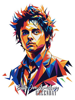 Wall Art - Digital Art - Billie Joe Armstrong, Greenday #1 in WPAP Pop Art by Vector Artnesia