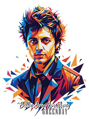 Wall Art - Digital Art - Billie Joe Armstrong, Greenday #2 in WPAP Pop Art by Vector Artnesia