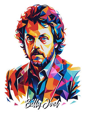 Wall Art - Digital Art - Billy Joel #1 in WPAP Pop Art by Vector Artnesia