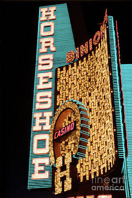 Wall Art - Photograph - Binions Horseshoe Main Entrance Sign by Aloha Art