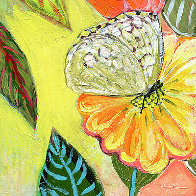 Wall Art - Painting - Birds and Butterflies No 10 by Jennifer Lommers