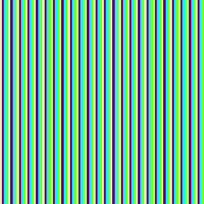 [ Thumbnail: Bisque, Indigo, Aqua, and Green Colored Stripes Pattern Art Print ]