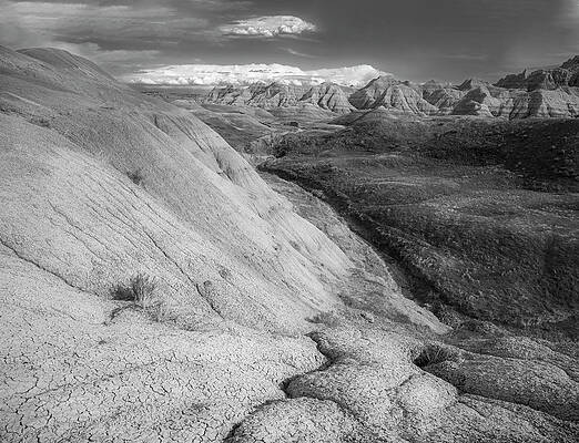 Wall Art - Photograph - Black And White Landscape In Badlands Park by Dan Sproul