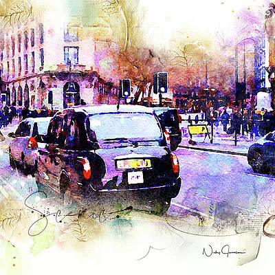 Black Cab on Streets of London by Nicky Jameson Black Cab on Streets of London by Nicky Jameson
