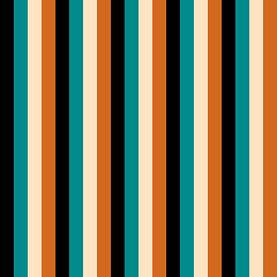 [ Thumbnail: Black, Dark Cyan, Bisque, and Chocolate Colored Striped Pattern Acrylic Print ]