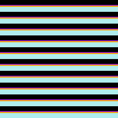 [ Thumbnail: Black, Dark Violet, Orange, and Turquoise Colored Lines/Stripes Pattern Framed Print ]