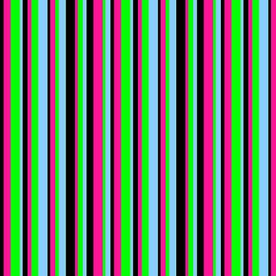 [ Thumbnail: Black, Deep Pink, Lime, and Light Sky Blue Colored Lined Pattern Duvet Cover ]