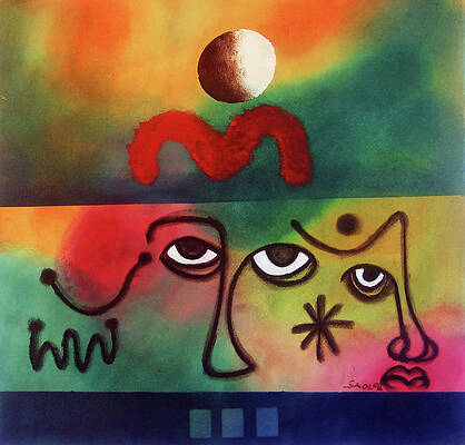 Wall Art - Painting - Black Son Rising by Winston Saoli