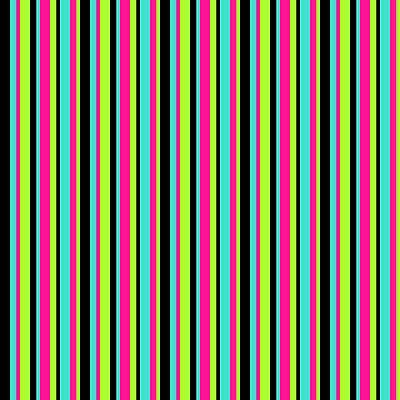 [ Thumbnail: Black, Turquoise, Deep Pink, and Light Green Colored Striped Pattern Acrylic Print ]