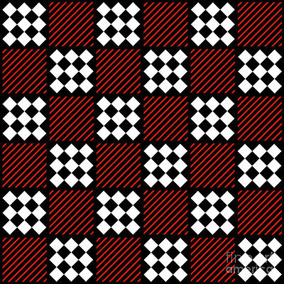 Wall Art - Digital Art - Black White Red Abstract 1 Andee Design 2020 by Andee Design