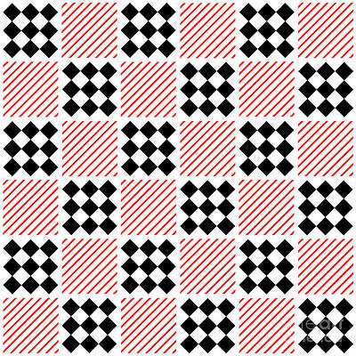 Wall Art - Digital Art - Black White Red Abstract 2 Andee Design 2020 by Andee Design