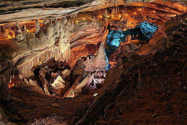 Wall Art - Photograph - Blanchard Springs Caverns Christmas Tree Room - Cave - Arkansas by Jason Politte