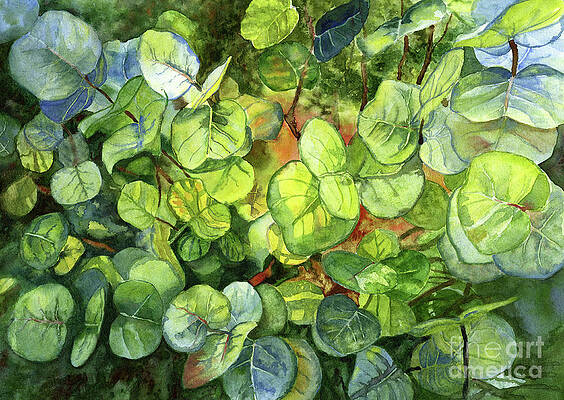 Blue and Green Tropical Leaves by Sharon Freeman Blue and Green Tropical Leaves by Sharon Freeman