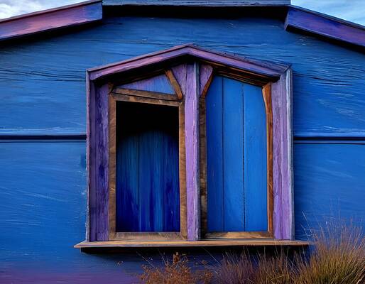 Wall Art - Digital Art - Blue Barn by Eris And AI