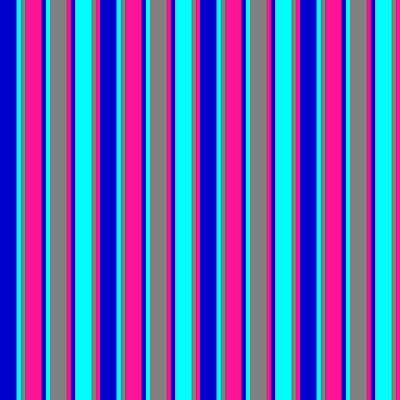 [ Thumbnail: Blue, Cyan, Gray, and Deep Pink Colored Lines Pattern Art Print ]
