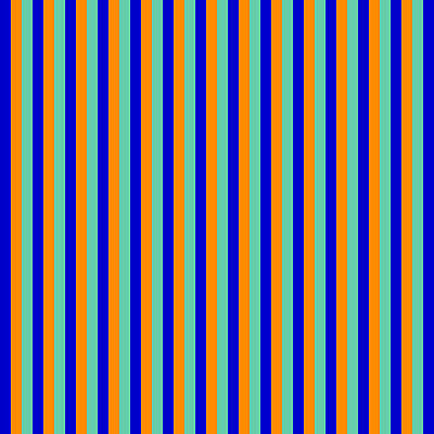 [ Thumbnail: Blue, Dark Orange, and Aquamarine Colored Lined/Striped Pattern Tote Bag ]