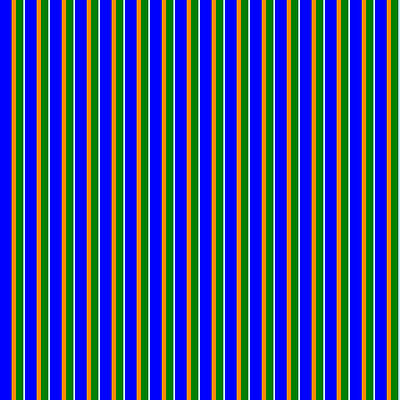 [ Thumbnail: Blue, Dark Orange, Green, and Powder Blue Colored Stripes Pattern Acrylic Print ]